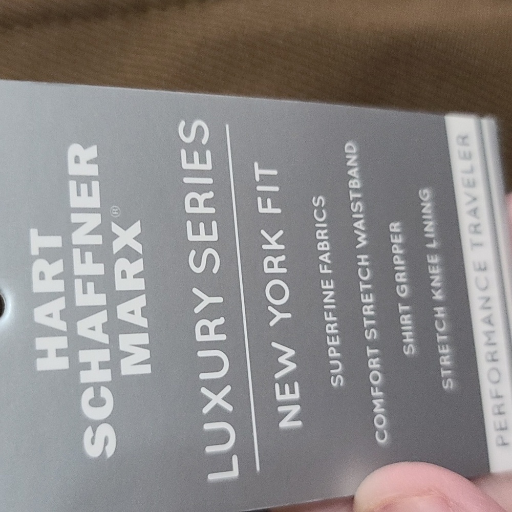 NWT Hart Schaffner Marx Mens 100% Wool Pants Chocolate Brown UNHEMMED 46 R - Picture 2 of 13